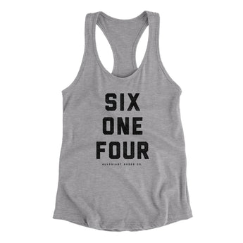 Columbus 614 Women's Racerback Tank-Heather Grey-Allegiant Goods Co. Vintage Sports Apparel