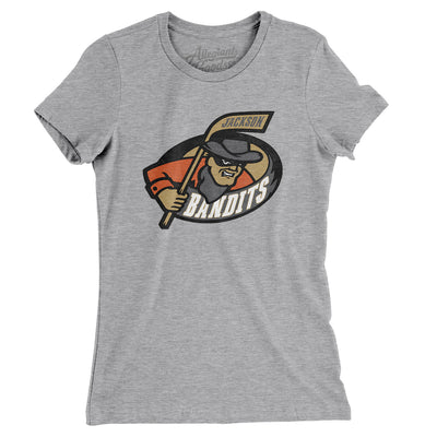 Jackson Bandits Women's T-Shirt-Heather Grey-Allegiant Goods Co. Vintage Sports Apparel