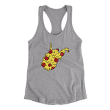 West Virginia Pizza State Women's Racerback Tank-Heather Grey-Allegiant Goods Co. Vintage Sports Apparel