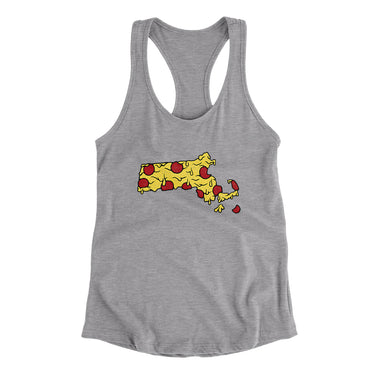 Massachusetts Pizza State Women's Racerback Tank-Allegiant Goods Co. Vintage Sports Apparel