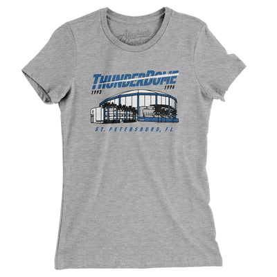 Tampa Bay Thunderdome Women's T-Shirt-Heather Grey-Allegiant Goods Co. Vintage Sports Apparel