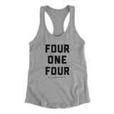 Milwaukee 414 Women's Racerback Tank-Heather Grey-Allegiant Goods Co. Vintage Sports Apparel