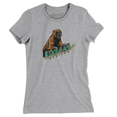 Madison Kodiaks Women's T-Shirt-Heather Grey-Allegiant Goods Co. Vintage Sports Apparel