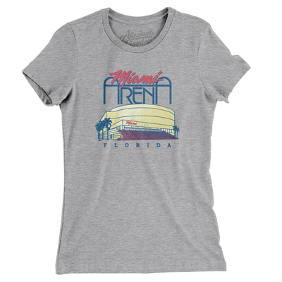 Miami Arena Women's T-Shirt-Heather Grey-Allegiant Goods Co. Vintage Sports Apparel