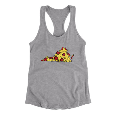 Virginia Pizza State Women's Racerback Tank-Heather Grey-Allegiant Goods Co. Vintage Sports Apparel