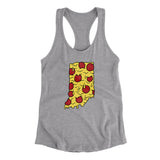 Indiana Pizza State Women's Racerback Tank-Heather Grey-Allegiant Goods Co. Vintage Sports Apparel