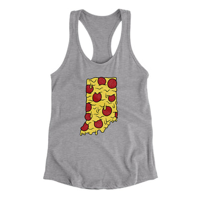 Indiana Pizza State Women's Racerback Tank-Heather Grey-Allegiant Goods Co. Vintage Sports Apparel