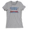 Jacksonville Coliseum Women's T-Shirt-Heather Grey-Allegiant Goods Co. Vintage Sports Apparel
