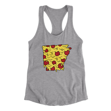 Arkansas Pizza State Women's Racerback Tank-Heather Grey-Allegiant Goods Co. Vintage Sports Apparel