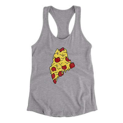 Maine Pizza State Women's Racerback Tank-Heather Grey-Allegiant Goods Co. Vintage Sports Apparel