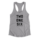 Cleveland 216 Women's Racerback Tank-Heather Grey-Allegiant Goods Co. Vintage Sports Apparel