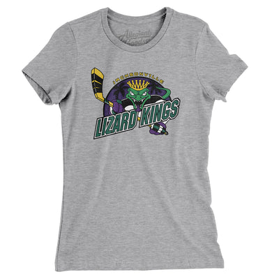Jacksonville Lizard Kings Women's T-Shirt-Heather Grey-Allegiant Goods Co. Vintage Sports Apparel