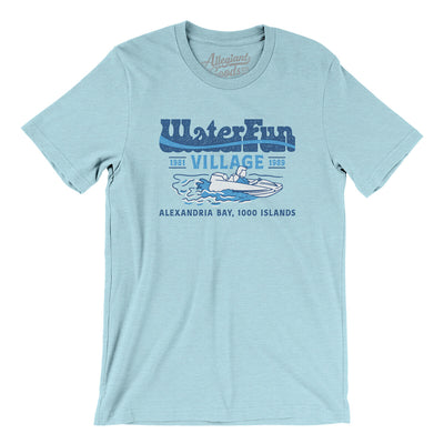 Waterfun Village Men/Unisex T-Shirt-Heather Ice Blue-Allegiant Goods Co. Vintage Sports Apparel