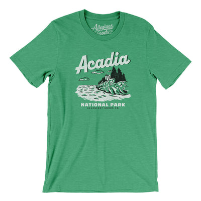 Acadia National Park Men/Unisex T-Shirt-Heather Kelly-Allegiant Goods Co. Vintage Sports Apparel