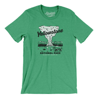 Yellowstone National Park Old Faithful Men/Unisex T-Shirt-Heather Kelly-Allegiant Goods Co. Vintage Sports Apparel