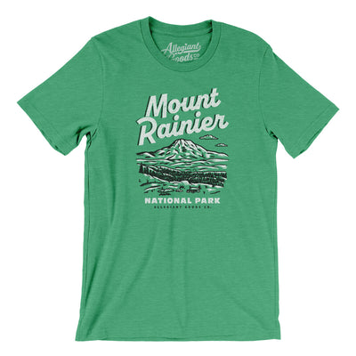 Mount Rainier National Park Men/Unisex T-Shirt-Heather Kelly-Allegiant Goods Co. Vintage Sports Apparel