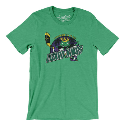 Jacksonville Lizard Kings Men/Unisex T-Shirt-Heather Kelly-Allegiant Goods Co. Vintage Sports Apparel