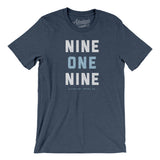Raliegh 919 Men/Unisex T-Shirt-Heather Navy-Allegiant Goods Co. Vintage Sports Apparel