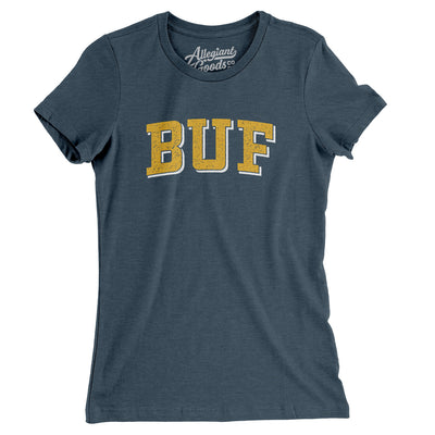 BUF Varsity Women's T-Shirt-Heather Navy-Allegiant Goods Co. Vintage Sports Apparel