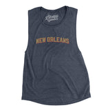 New Orleans Varsity Women's Flowey Scoopneck Muscle Tank-Heather Navy-Allegiant Goods Co. Vintage Sports Apparel