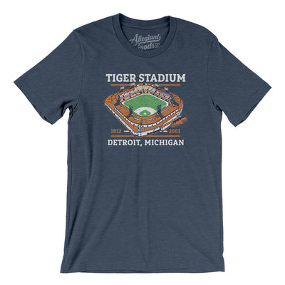 Tiger Stadium Men/Unisex T-Shirt-Heather Navy-Allegiant Goods Co. Vintage Sports Apparel