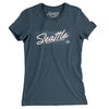 Seattle Retro Women's T-Shirt-Heather Navy-Allegiant Goods Co. Vintage Sports Apparel