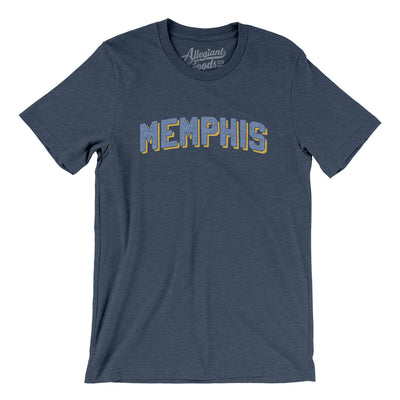 Memphis Varsity Men/Unisex T-Shirt-Heather Navy-Allegiant Goods Co. Vintage Sports Apparel