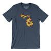 Michigan Pizza State Men/Unisex T-Shirt-Heather Navy-Allegiant Goods Co. Vintage Sports Apparel