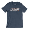 Chicago Retro Men/Unisex T-Shirt-Heather Navy-Allegiant Goods Co. Vintage Sports Apparel
