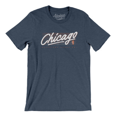 Chicago Retro Men/Unisex T-Shirt-Heather Navy-Allegiant Goods Co. Vintage Sports Apparel