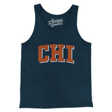Chi Varsity Men/Unisex Tank Top-Heather Navy-Allegiant Goods Co. Vintage Sports Apparel
