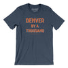 Denver Football By A Thousand Men/Unisex T-Shirt-Heather Navy-Allegiant Goods Co. Vintage Sports Apparel