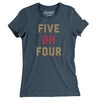 New Orleans 504 Women's T-Shirt-Heather Navy-Allegiant Goods Co. Vintage Sports Apparel