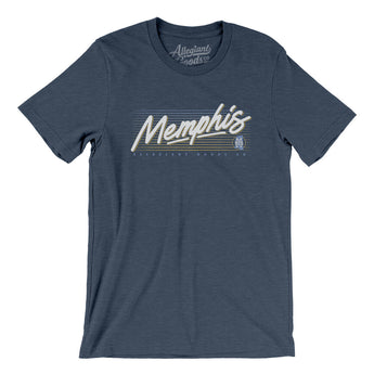 Memphis Retro Men/Unisex T-Shirt-Heather Navy-Allegiant Goods Co. Vintage Sports Apparel