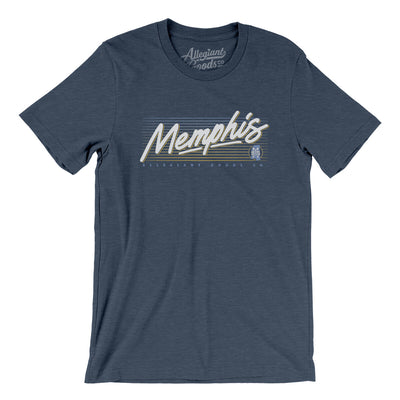 Memphis Retro Men/Unisex T-Shirt-Heather Navy-Allegiant Goods Co. Vintage Sports Apparel