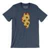 Illinois Pizza State Men/Unisex T-Shirt-Heather Navy-Allegiant Goods Co. Vintage Sports Apparel