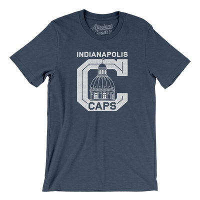 Indianapolis Caps Men/Unisex T-Shirt-Heather Navy-Allegiant Goods Co. Vintage Sports Apparel