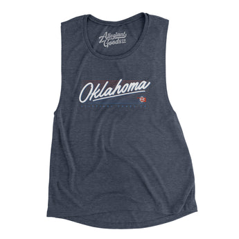 Oklahoma Retro Women's Flowey Scoopneck Muscle Tank-Allegiant Goods Co. Vintage Sports Apparel