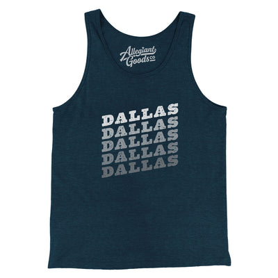 Dallas Vintage Repeat Men/Unisex Tank Top-Heather Navy-Allegiant Goods Co. Vintage Sports Apparel