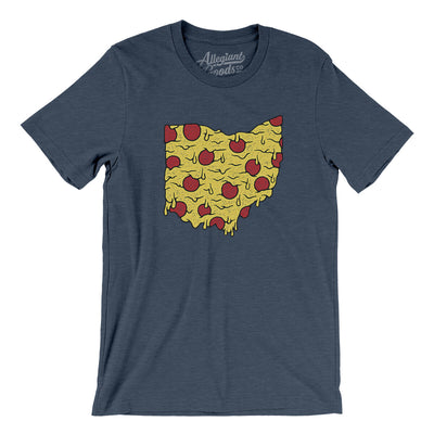 Ohio Pizza State Men/Unisex T-Shirt-Heather Navy-Allegiant Goods Co. Vintage Sports Apparel