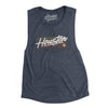 Houston Retro Women's Flowey Scoopneck Muscle Tank-Heather Navy-Allegiant Goods Co. Vintage Sports Apparel
