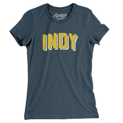 Indy Varsity Women's T-Shirt-Heather Navy-Allegiant Goods Co. Vintage Sports Apparel