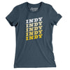 Indy Vintage Repeat Women's T-Shirt-Heather Navy-Allegiant Goods Co. Vintage Sports Apparel