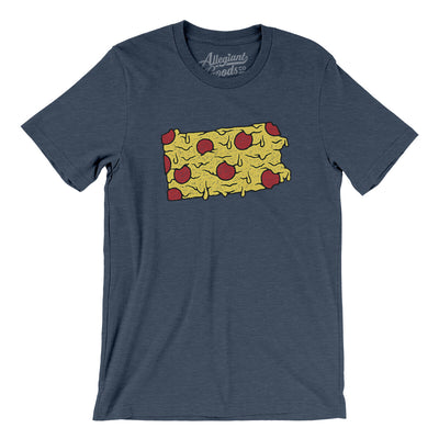 Pennsylvania Pizza State Men/Unisex T-Shirt-Heather Navy-Allegiant Goods Co. Vintage Sports Apparel
