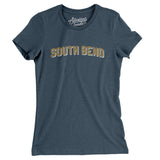 South Bend Varsity Women's T-Shirt-Heather Navy-Allegiant Goods Co. Vintage Sports Apparel