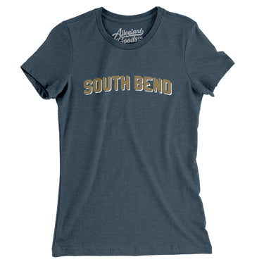 South Bend Varsity Women's T-Shirt-Heather Navy-Allegiant Goods Co. Vintage Sports Apparel
