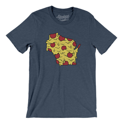 Wisconsin Pizza State Men/Unisex T-Shirt-Heather Navy-Allegiant Goods Co. Vintage Sports Apparel