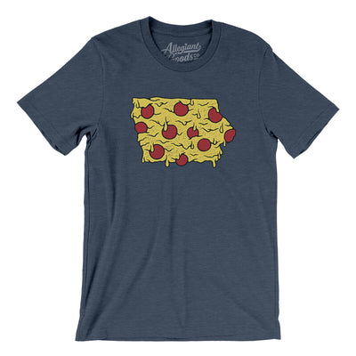 Iowa Pizza State Men/Unisex T-Shirt-Heather Navy-Allegiant Goods Co. Vintage Sports Apparel