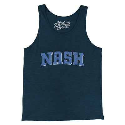 Nash Varsity Men/Unisex Tank Top-Heather Navy-Allegiant Goods Co. Vintage Sports Apparel