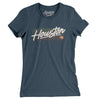 Houston Retro Women's T-Shirt-Heather Navy-Allegiant Goods Co. Vintage Sports Apparel